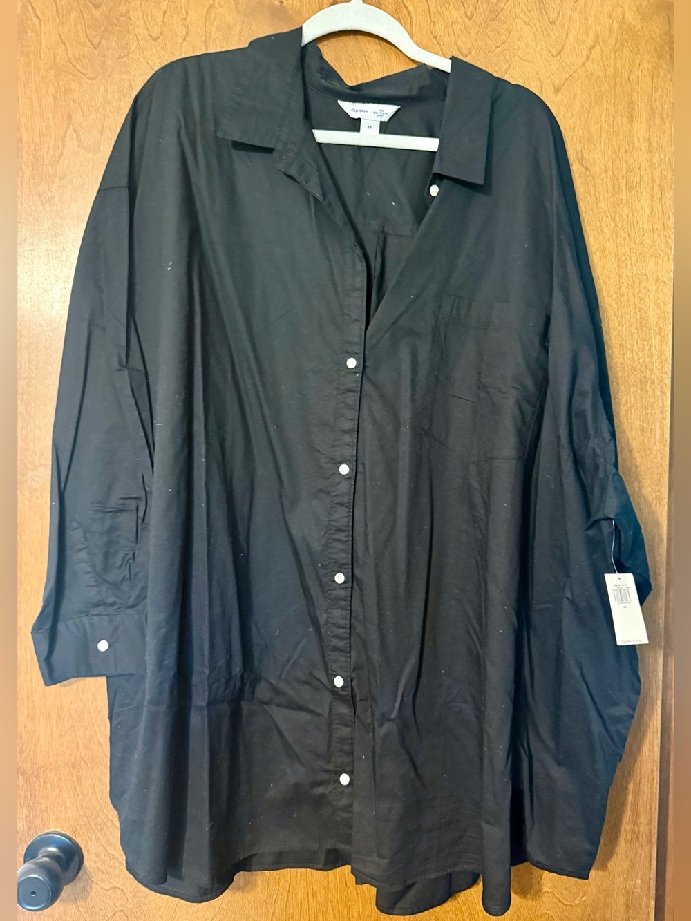 Black Women’s Button-Up Shirt - Boyfriend Fit
